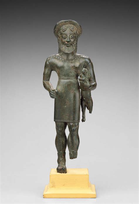 hermes with a ram statue